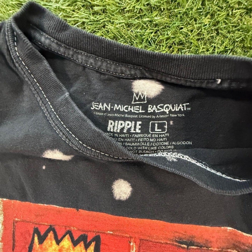 Jean Michel Basquiat Ripple Junction Bleach Dip Splatter Graphic Tee Large - Picture 3 of 5